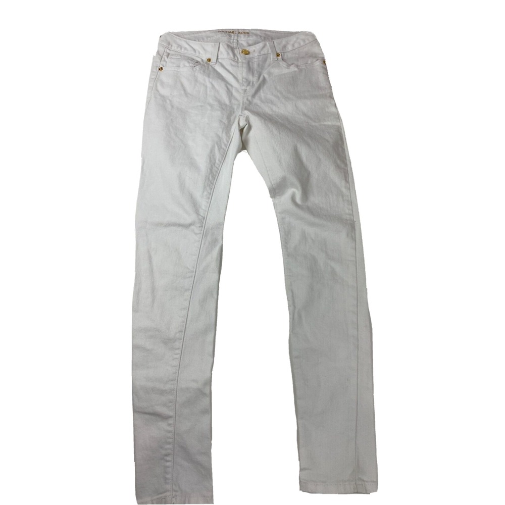 Michael Kors White Gold Denim Jean Size 4 Women's